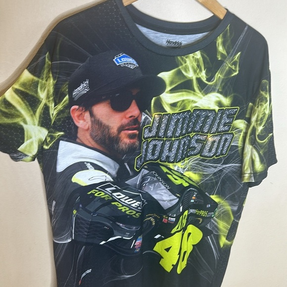 Hendrick Jimmie Johnson Shirt Mens Size Large Black  48 NASCAR Short Sleeve - Picture 2 of 9